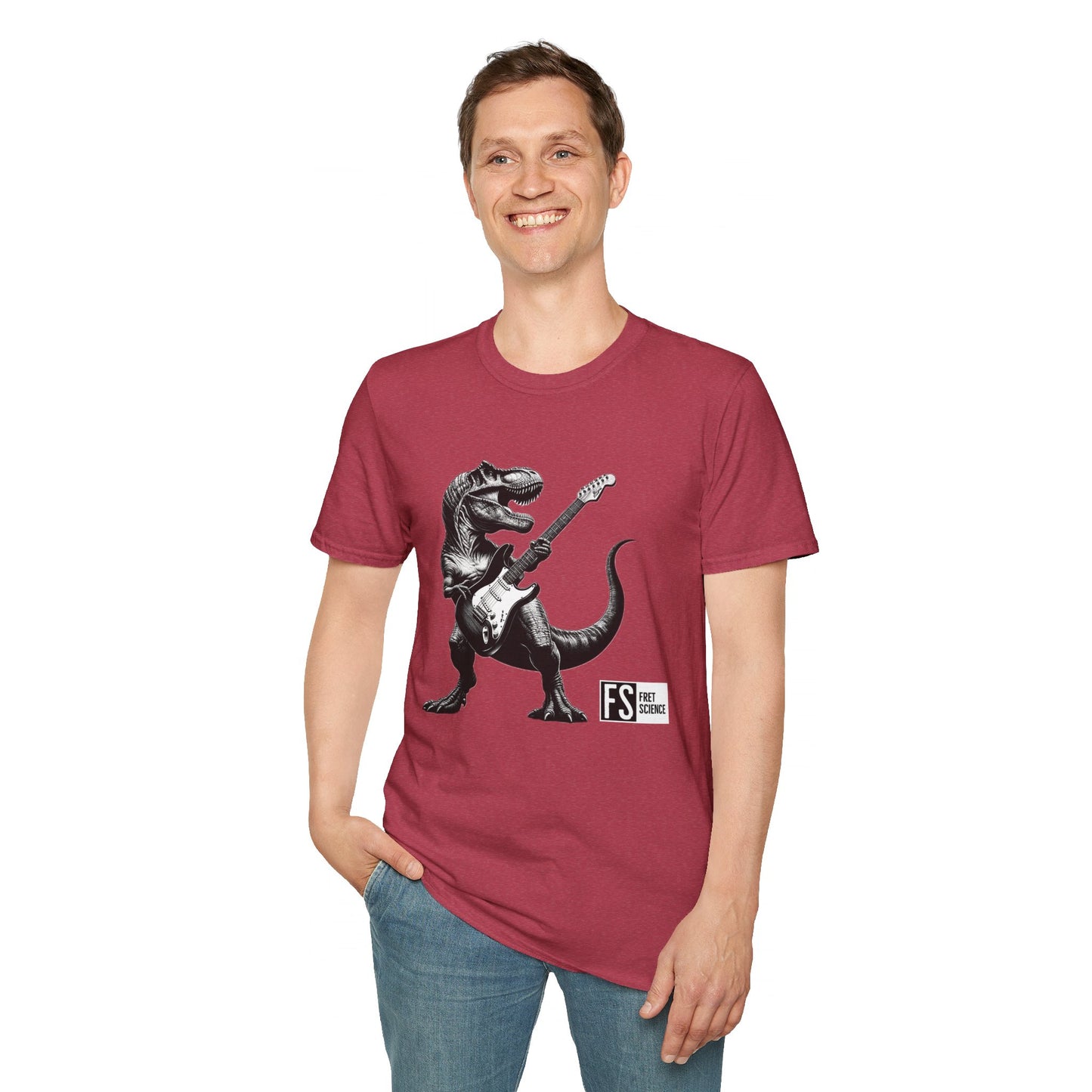 Rock and Roll Dinosaur - Gildan Softstyle T-Shirt