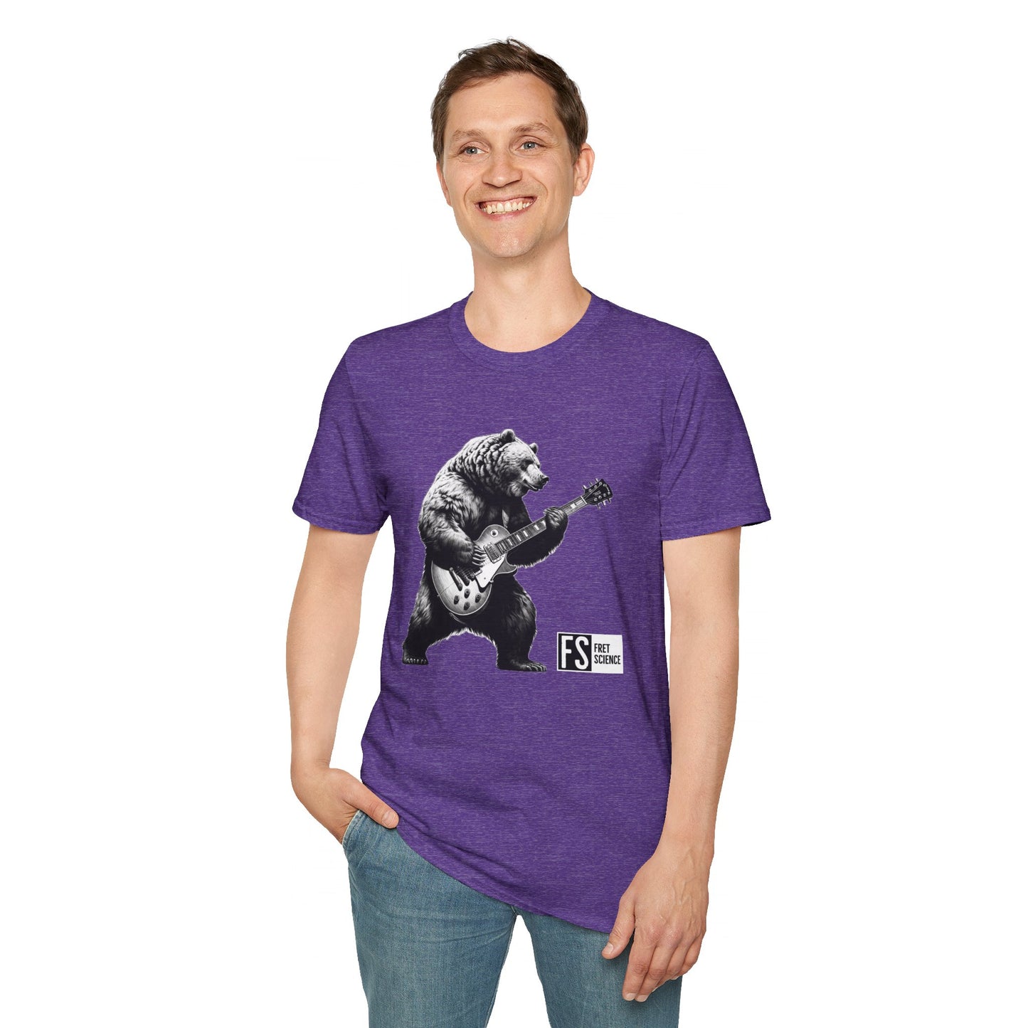 Bear w/ Les Paul - Gildan Softstyle T-Shirt