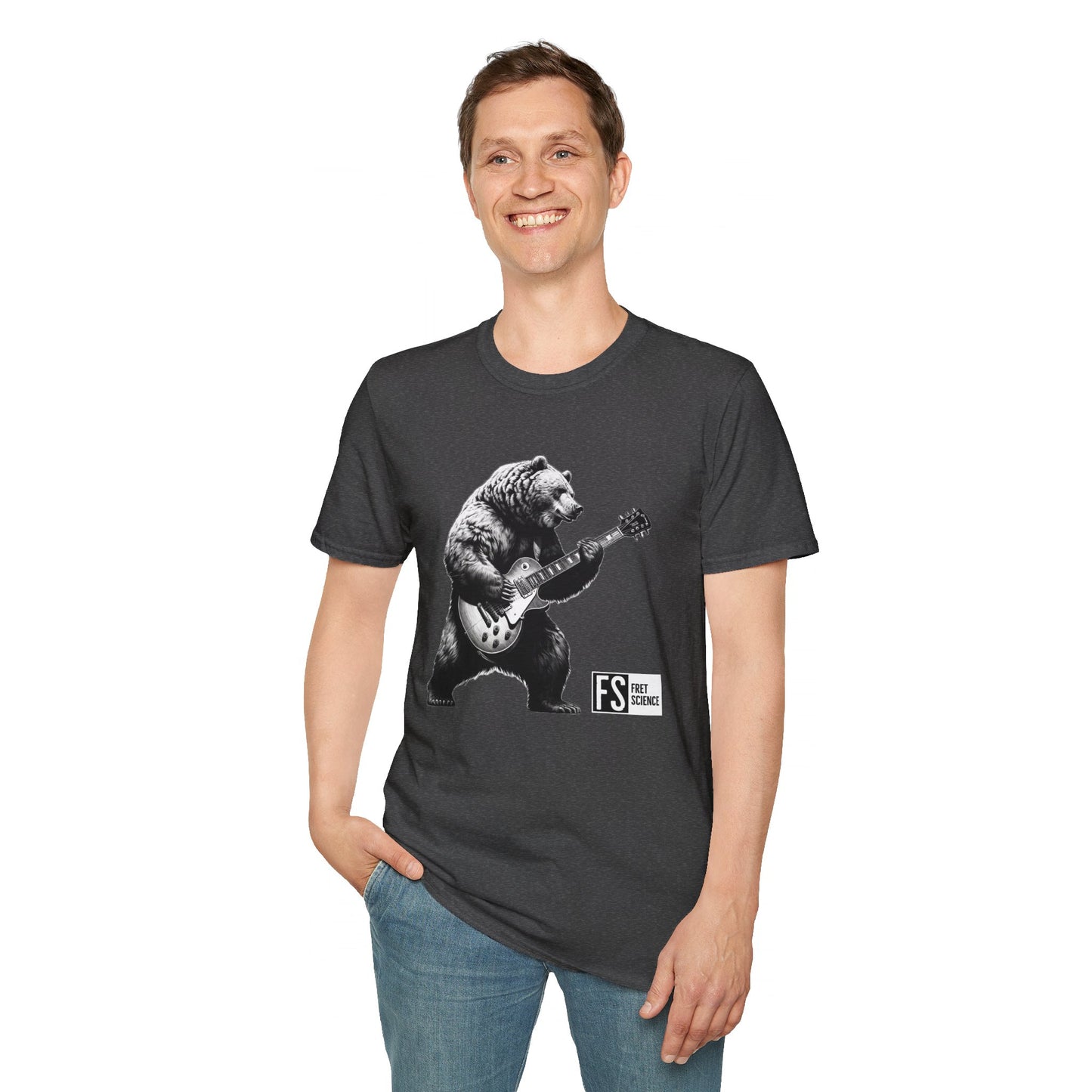 Bear w/ Les Paul - Gildan Softstyle T-Shirt