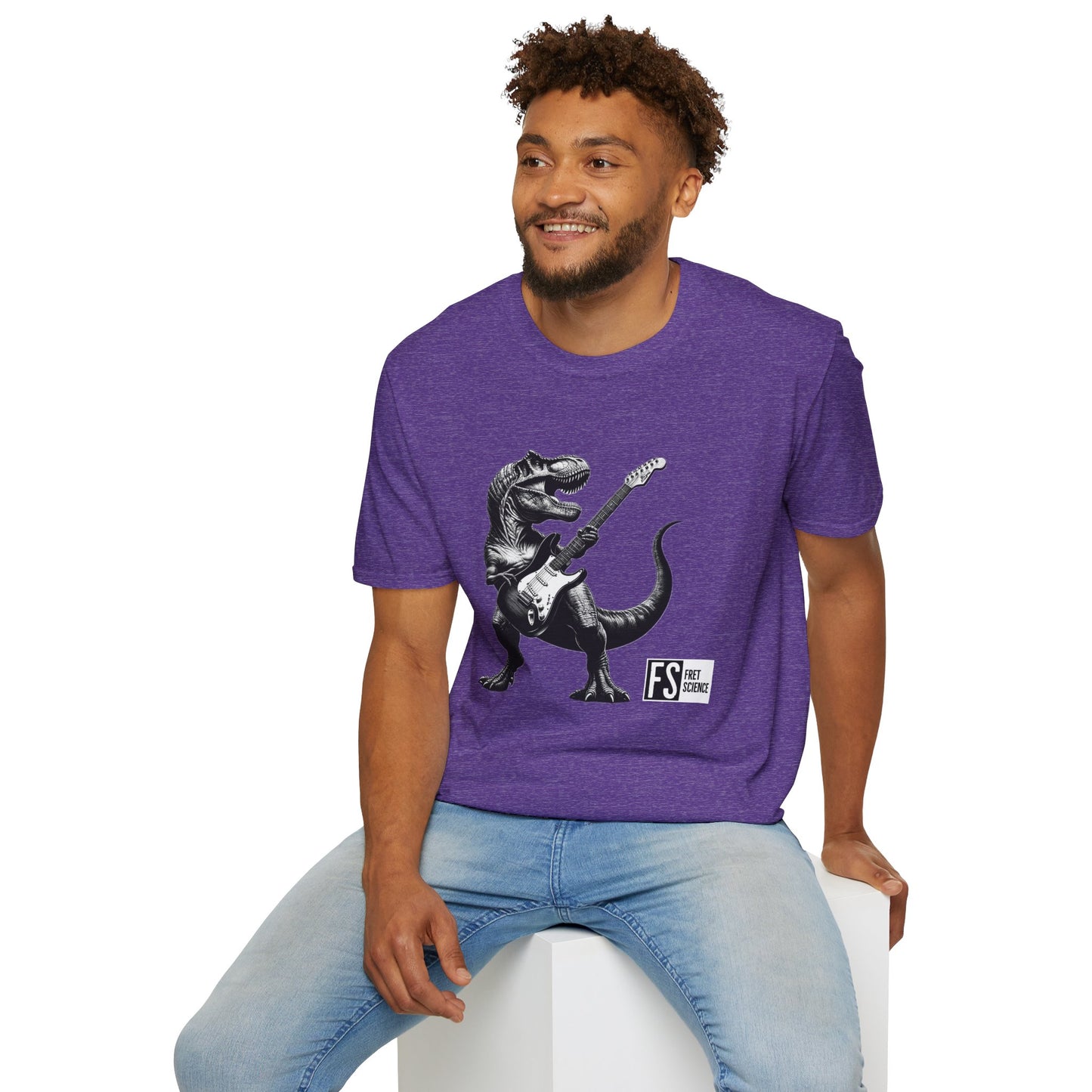 Rock and Roll Dinosaur - Gildan Softstyle T-Shirt