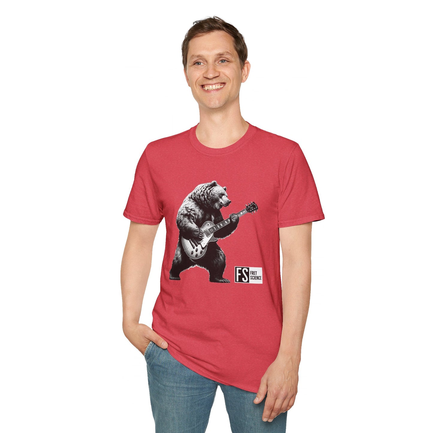 Bear w/ Les Paul - Gildan Softstyle T-Shirt