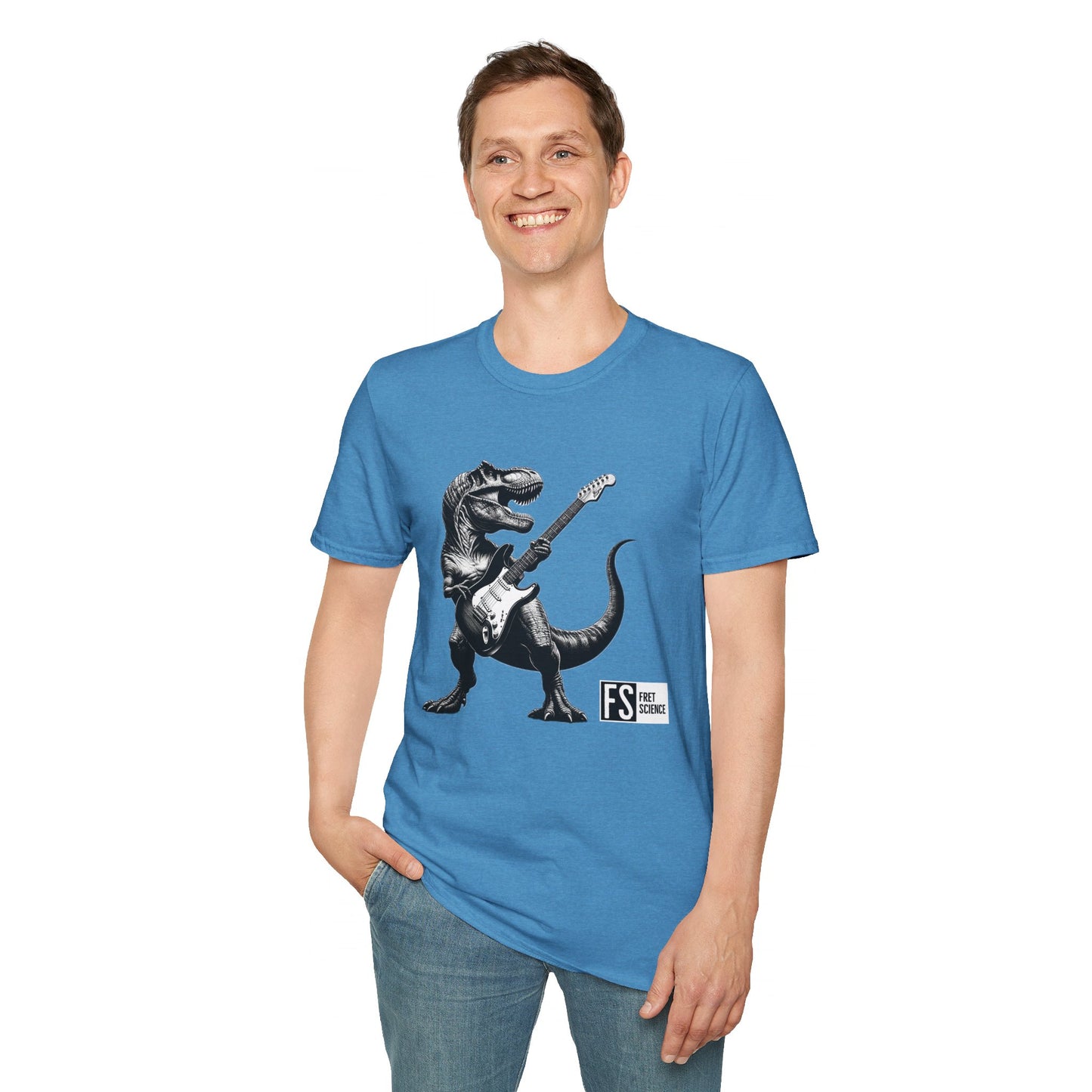 Rock and Roll Dinosaur - Gildan Softstyle T-Shirt