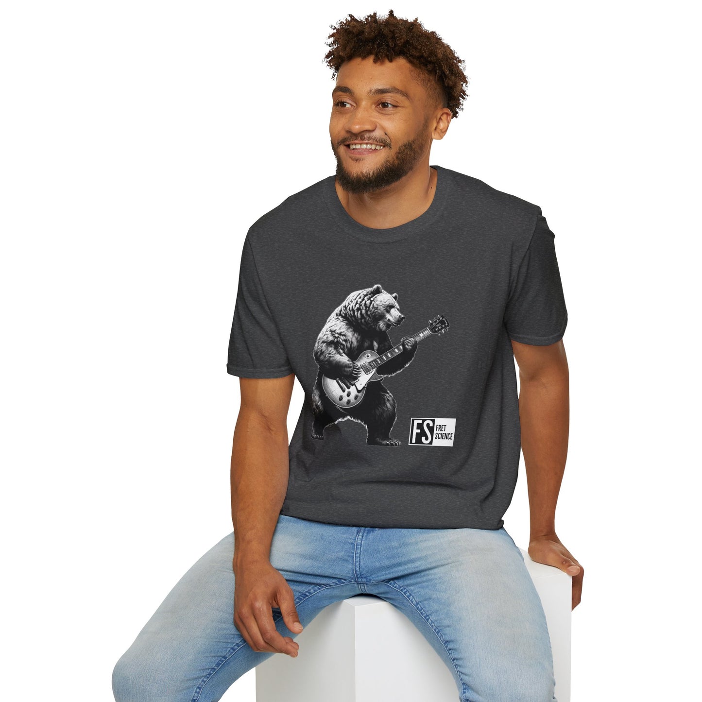 Bear w/ Les Paul - Gildan Softstyle T-Shirt