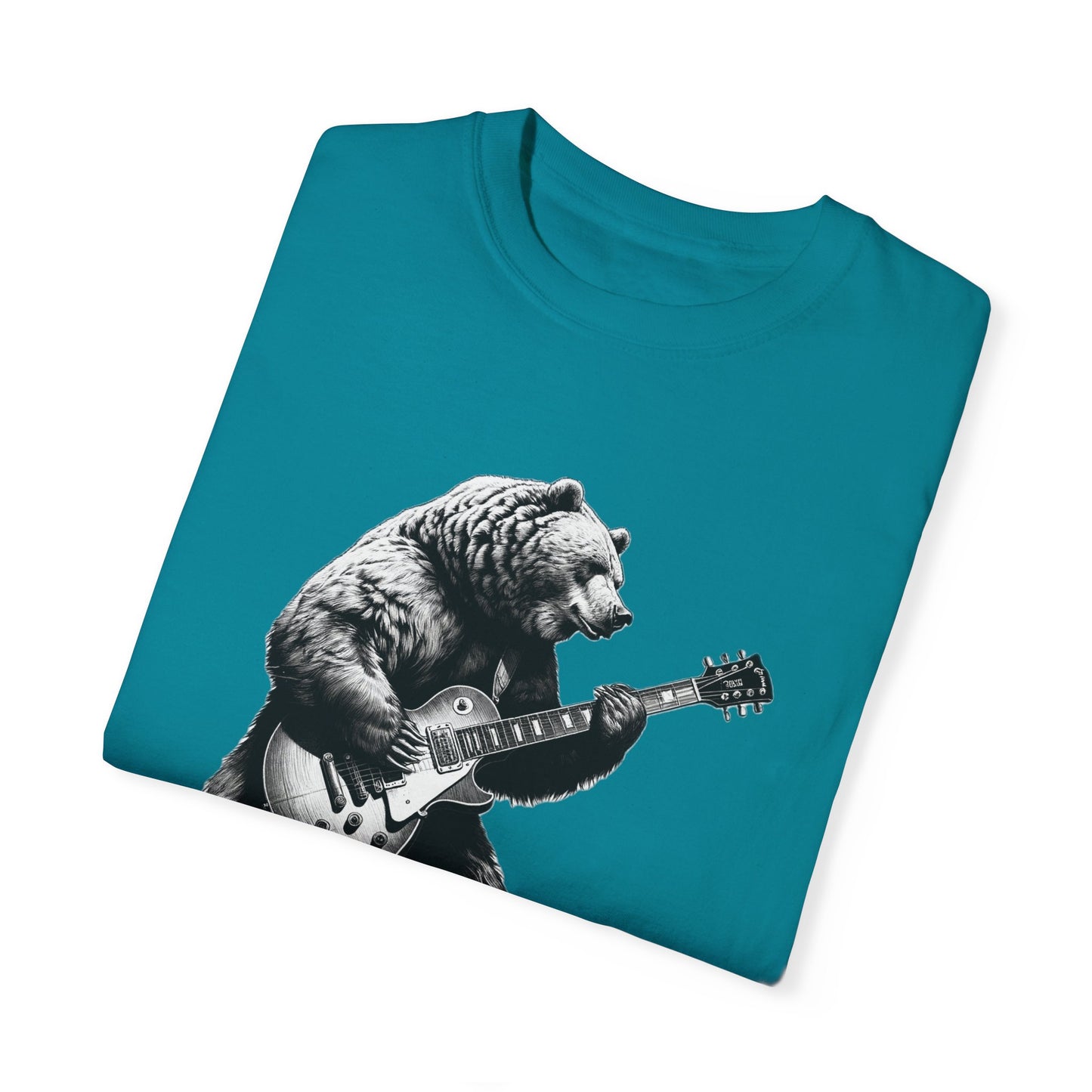 Bear w/Les Paul - Unisex Garment-Dyed T-shirt