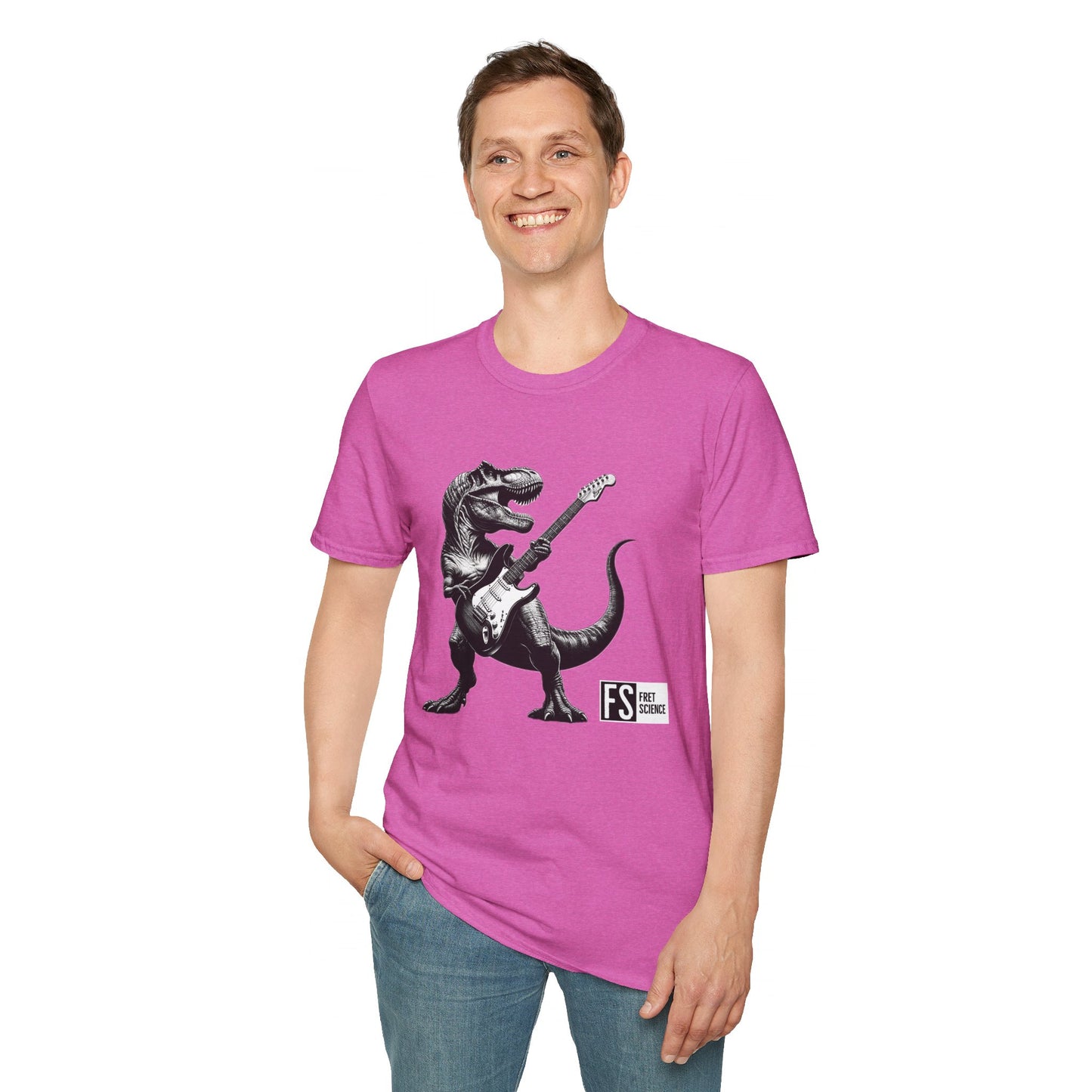 Rock and Roll Dinosaur - Gildan Softstyle T-Shirt