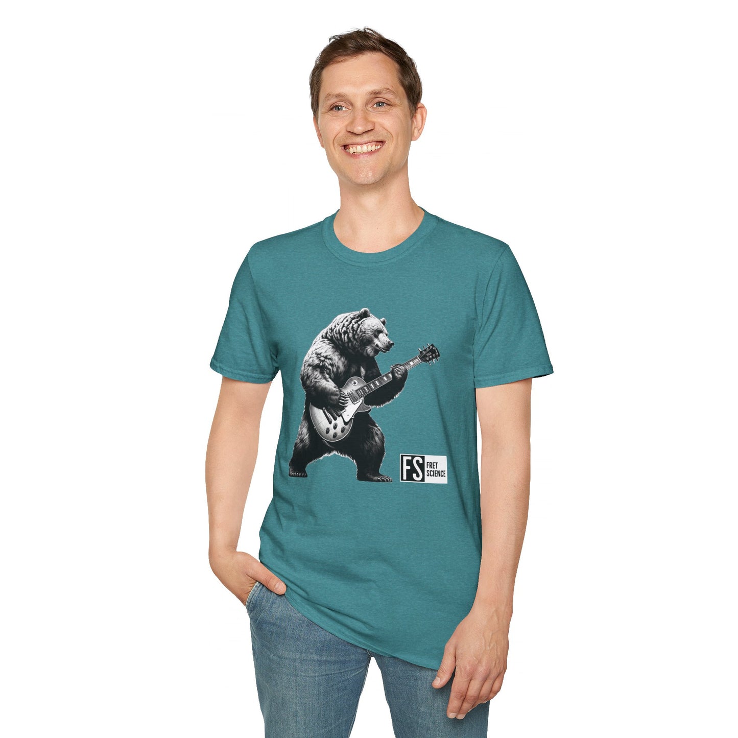 Bear w/ Les Paul - Gildan Softstyle T-Shirt