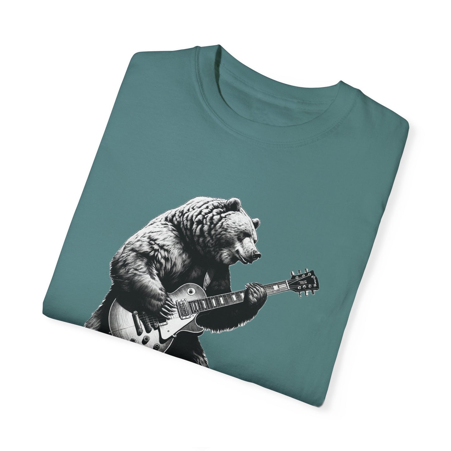 Bear w/Les Paul - Unisex Garment-Dyed T-shirt