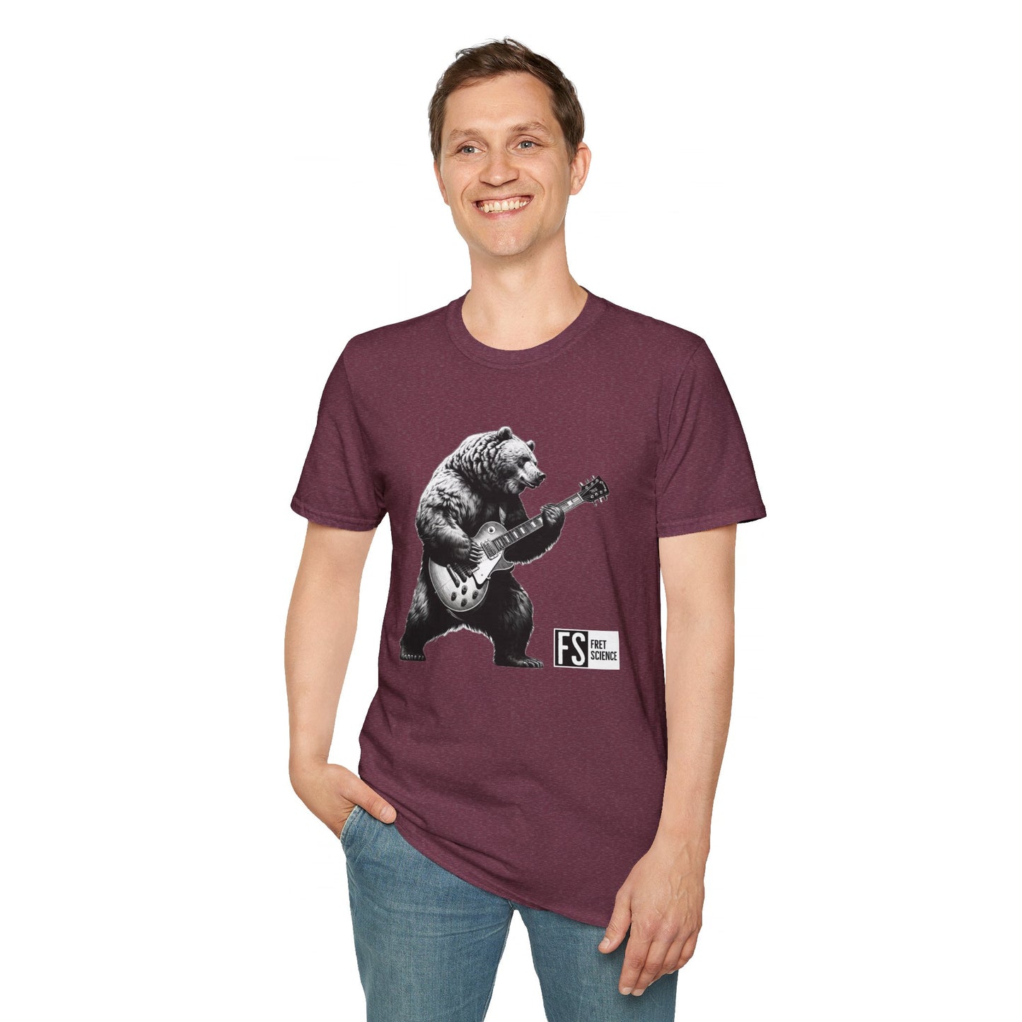 Bear w/ Les Paul - Gildan Softstyle T-Shirt